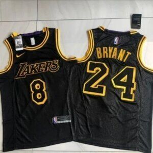 Youth Lakers #24 Kobe Bryant Black Mamba Jersey
